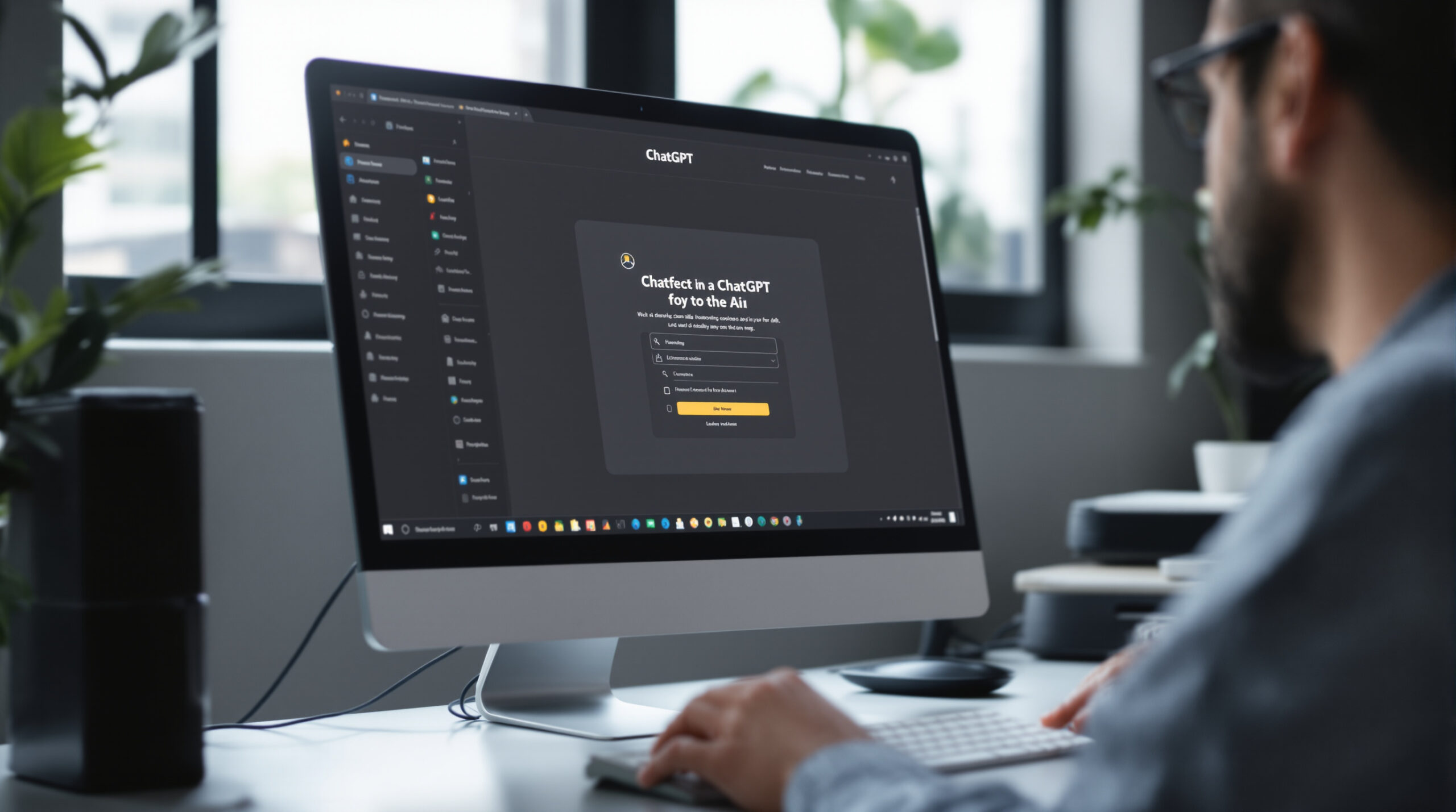 ChatGPT на рабочем компьютере с браузером