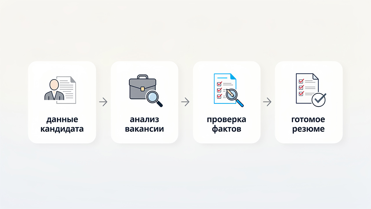 Схема подготовки резюме с нейросетью