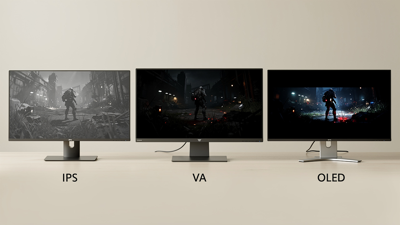 Сравнение темной сцены на IPS, VA и OLED