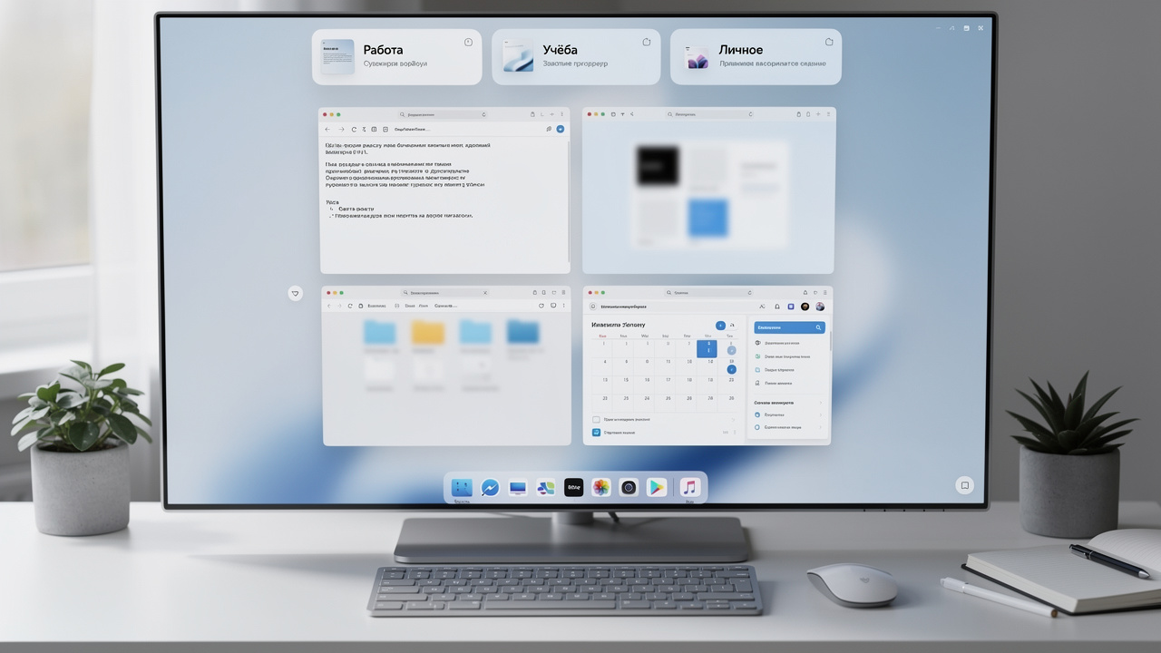 Макеты привязки и виртуальные рабочие столы Windows 11